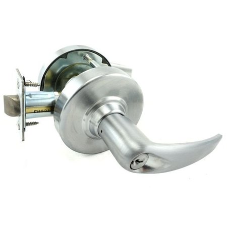 SCHLAGE COMMERCIAL Entry Athens Lever C Keyway, 2-3/4" Deadlatch, ANSI Strike Satin Chrome ALX53PATH626